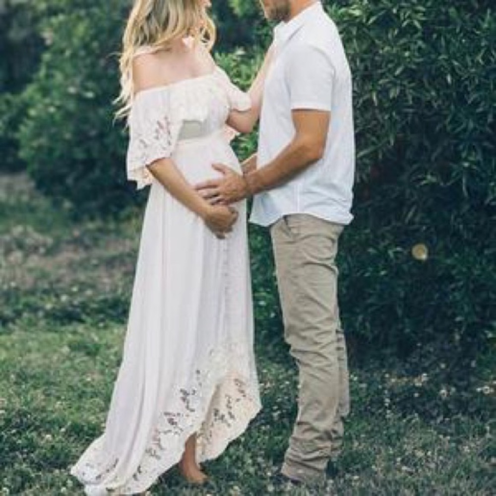 Maternity White Lace Dress